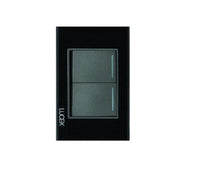 Placa con 2 Interruptores Sencillos Disponible en Color Blanco, Marfil, Menta y Negro (Modelo a Elegir)