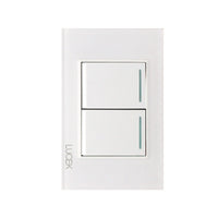 Placa con 2 Interruptores Sencillos Disponible en Color Blanco, Marfil, Menta y Negro (Modelo a Elegir)