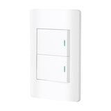 Placa con 2 Interruptores Sencillos Disponible en Color Blanco, Negro y Acero (Modelo a Elegir)