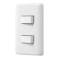 Placa con 2 Interruptores Sencillos Disponible en Color Marfil y Blanco Linea Basica (Modelo a Elegir)