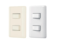 Placa con 2 Interruptores Sencillos Disponible en Color Marfil y Blanco Linea Basica (Modelo a Elegir)