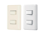 Placa con 2 Interruptores Sencillos Disponible en Color Marfil y Blanco Linea Basica (Modelo a Elegir)