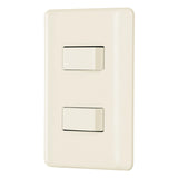 Placa con 2 Interruptores Sencillos Disponible en Color Marfil y Blanco Linea Basica (Modelo a Elegir)