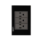 Placa con 3 Contactos Disponible en Color Acero, Blanco, Marfil, Menta y Negro (Modelo a Elegir)