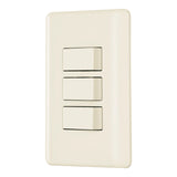 Placa con 3 Interruptores Sencillos Disponible en Color Blanco y Marfil Linea Basica (Modelo a Elegir)