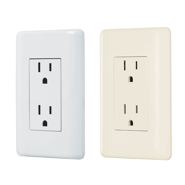 Placa con Contacto Duplex Disponible en Color Blanco y Marfil Linea Basica (Modelo a Elegir)