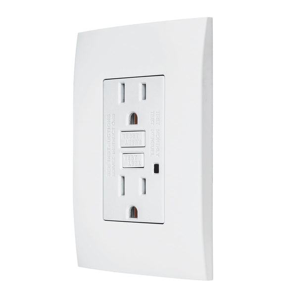 Placa con Contacto Duplex GFCI en Color Blanco