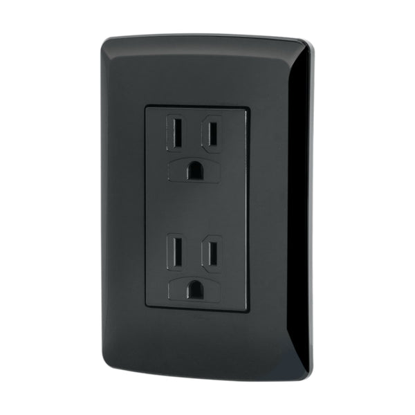 Placa con Contacto Duplex en Color Negro