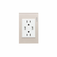 Placa con Contacto Duplex y 2 Entradas de USB Disponible en Color Blanco, Marfil, Menta y Negro (Modelo a Elegir)
