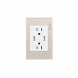 Placa con Contacto Duplex y 2 Entradas de USB Disponible en Color Blanco, Marfil, Menta y Negro (Modelo a Elegir)