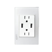 Placa con Contacto Duplex y 2 Entradas de USB Disponible en Color Blanco, Marfil, Menta y Negro (Modelo a Elegir)