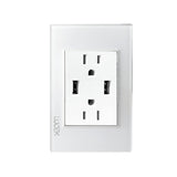 Placa con Contacto Duplex y 2 Entradas de USB Disponible en Color Blanco, Marfil, Menta y Negro (Modelo a Elegir)