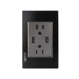 Placa con Contacto Duplex y 2 Entradas de USB Disponible en Color Blanco, Marfil, Menta y Negro (Modelo a Elegir)