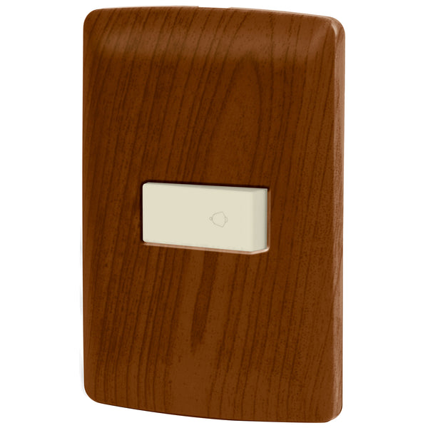 Placa con Interruptor de Timbre en Color Madera