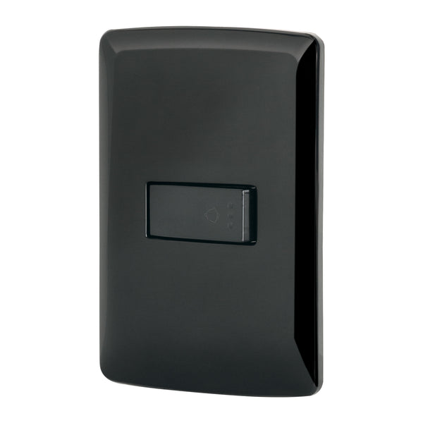Placa con Interruptor de Timbre en Color Negro