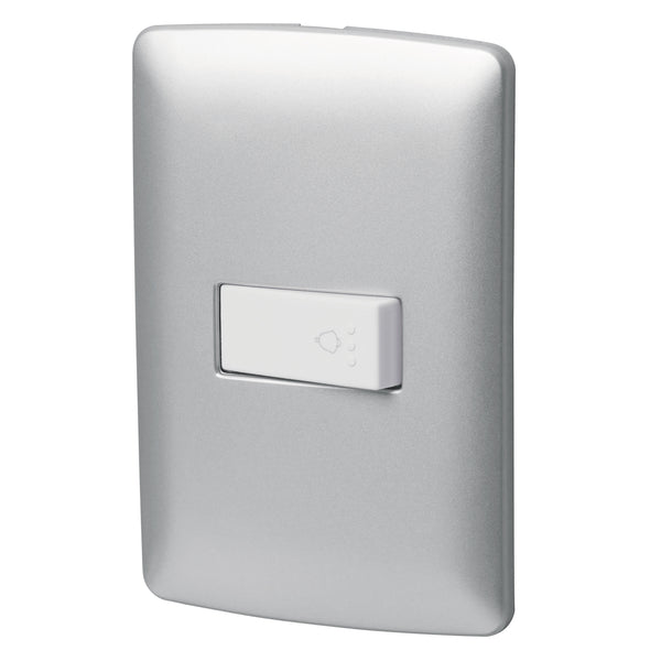Placa con Interruptor de Timbre en Color Plata