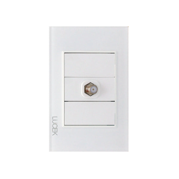 Placa con Toma de Televisión Disponible en Color Blanco, Marfil, Menta y Negro (Modelo a Elegir)
