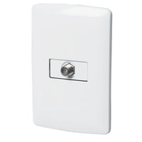 Placa con Toma de Television en Color Blanco