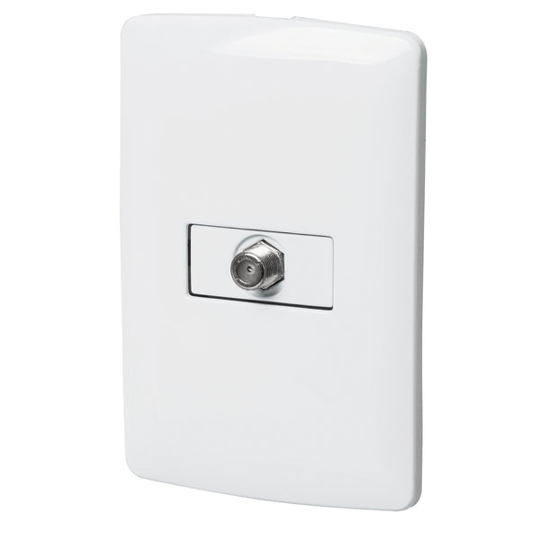 Placa con Toma de Television en Color Blanco