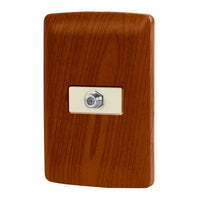 Placa con Toma de Television en Color Madera