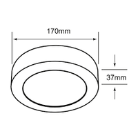 Plafón de Sobreponer de 12W en Color Negro Disponible en Luz Blanca y Cálida (Modelo a Elegir)