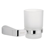 Portavasos Cepillero con Vaso de Vidrio Disponible en Color Satin y Cromo (Modelo a Elegir)
