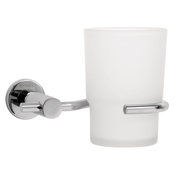 Portavasos Cepilleros Metalicos con Vaso Disponible en Color Cromo y Satin (Modelo a Elegir)