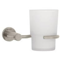 Portavasos Cepilleros Metalicos con Vaso Disponible en Color Cromo y Satin (Modelo a Elegir)