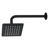 Regadera de Plato Cuadrado 6" Disponible en Color Negro Mate, Cromo y Satin (Modelo a Elegir)