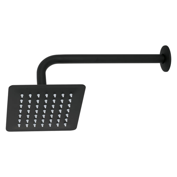 Regadera de Plato Cuadrado 6" Disponible en Color Negro Mate, Cromo y Satin (Modelo a Elegir)
