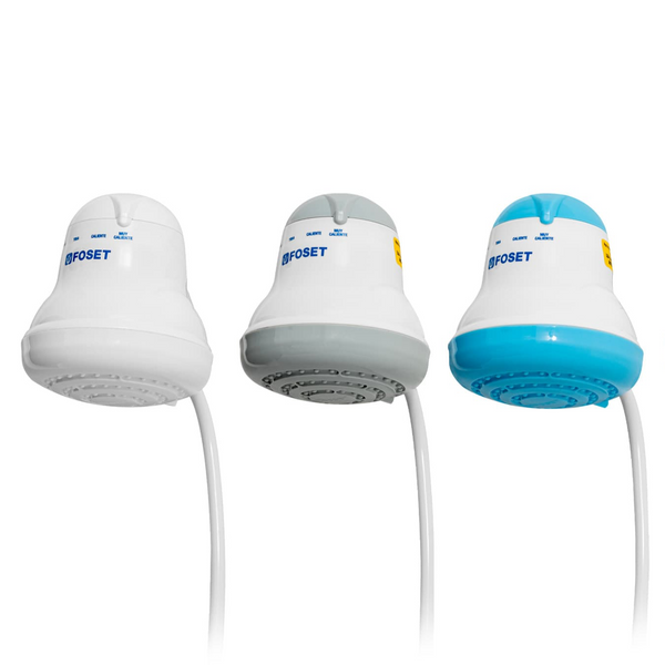 Regaderas Eléctricas 5 3/4" 4 Temperaturas Disponible en Color Blanco, Gris, Azul y Beige (Modelo a Elegir)