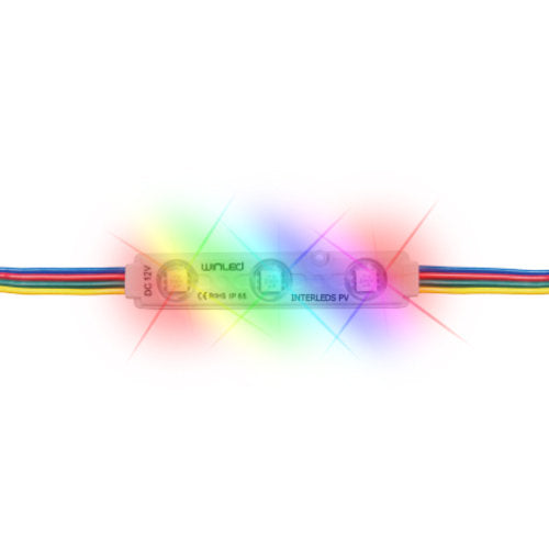 Tira de 20 Módulos 3 Leds para Exterior de Colores RGB