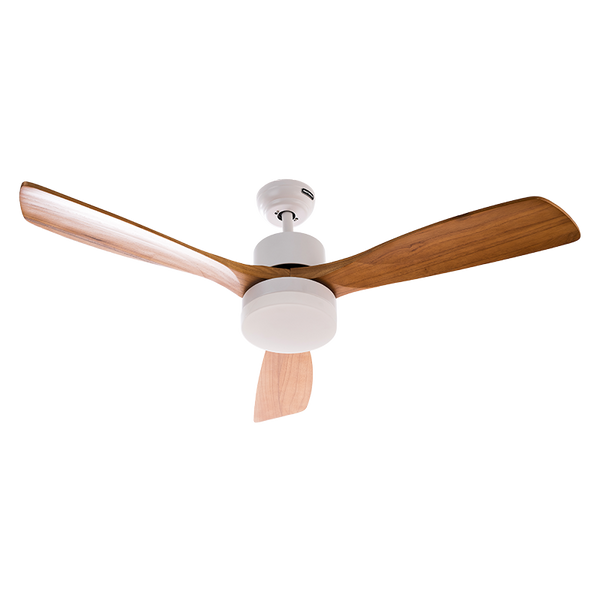 Ventilador 52" de 3 Velocidades en Acabado Madera con Blanco