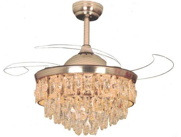 Ventilador Retráctil de Lujo en Color Dorado LED Integrado